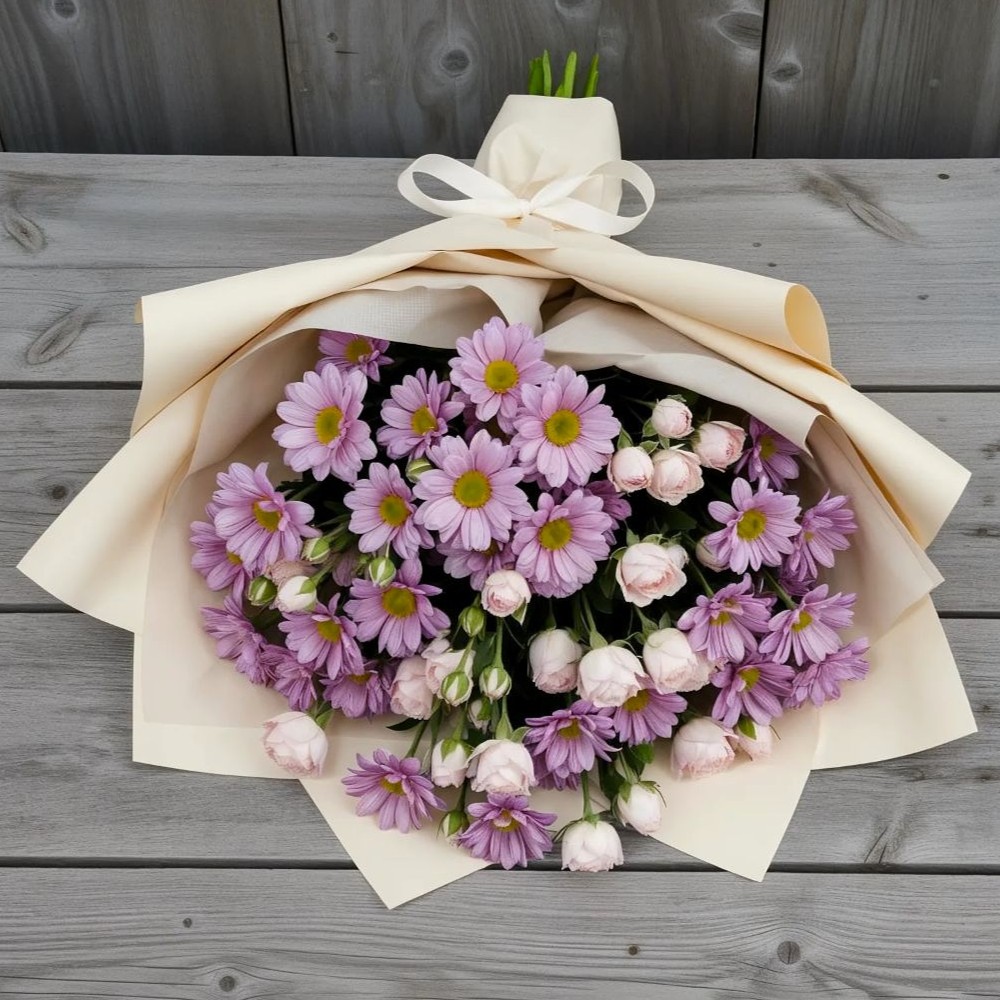 Букет цветов из: Розы и Хризантемы в Елань-Коленовский