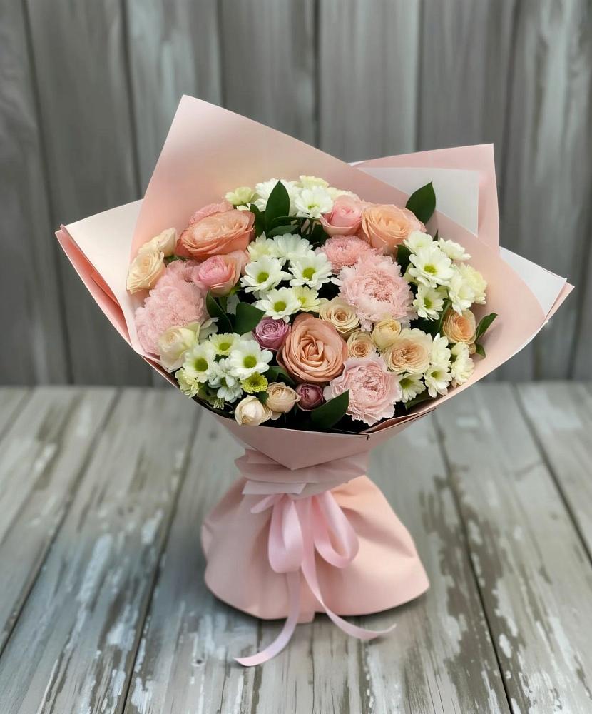 Букет цветов из: Гвоздики, Розы и Хризантемы в Елань-Коленовский