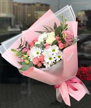 Букет цветов из:  Розы, Лизиантусы и Хризантемы в Елань-Коленовский