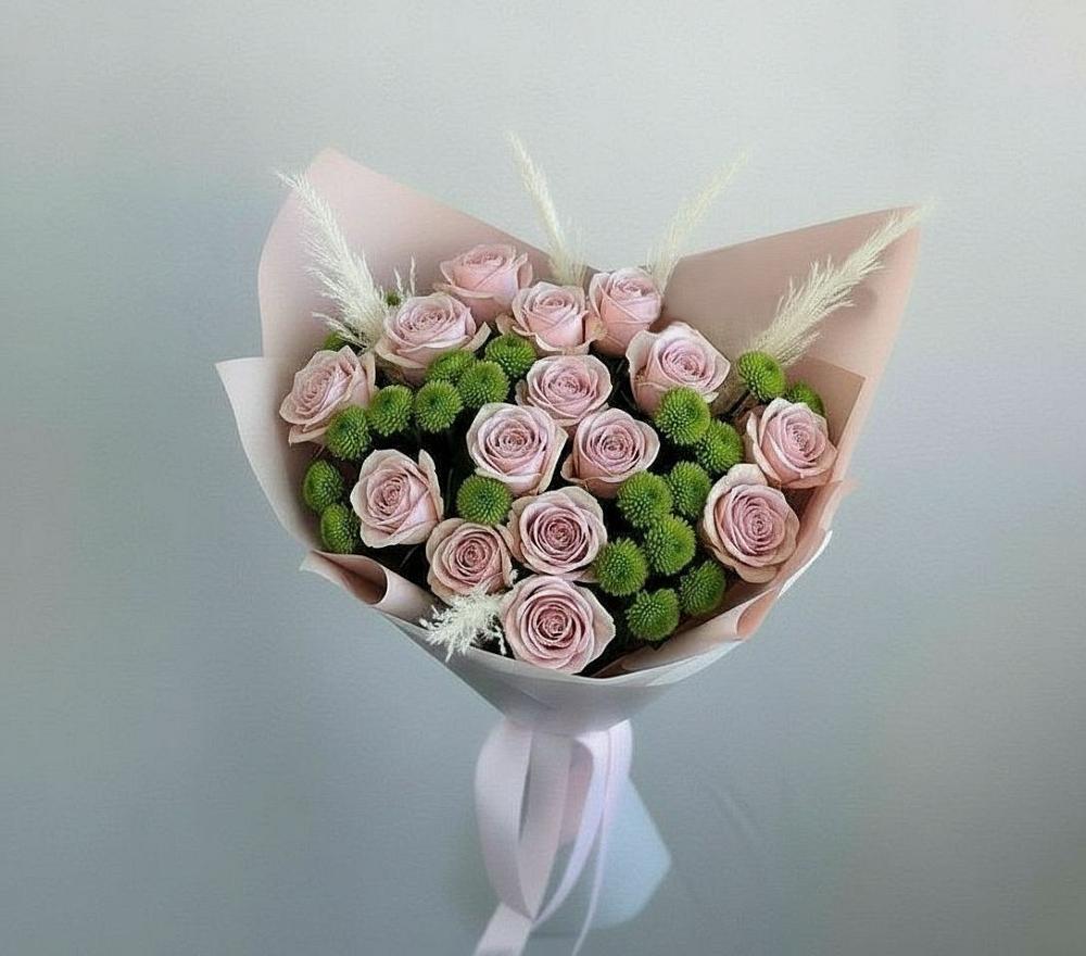 Букет цветов из: Розы и Хризантемы в Елань-Коленовский
