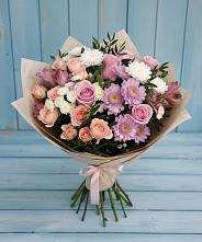 Букет цветов из:  Хризантемы, Розы и Альстромерии #REPLACE_PRED# Елань-Коленовский