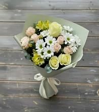Букет цветов из:  Альстромерии, Розы и Хризантемы в Елань-Коленовский