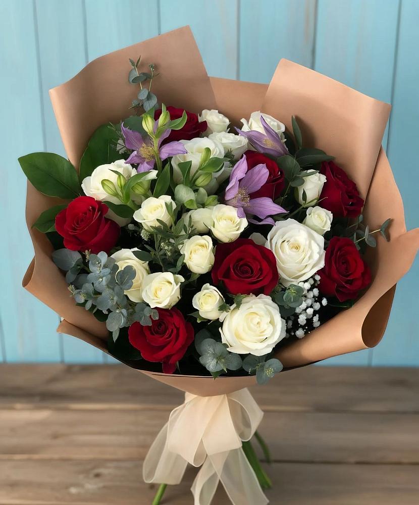 Букет цветов из: Розы и Альстромерии в Елань-Коленовский