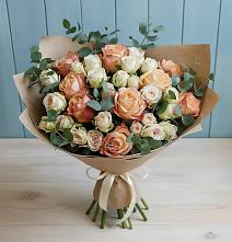 Букет цветов из:  Альстромерии и Розы в Елань-Коленовский